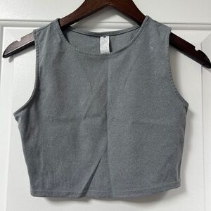 Gray yoga crop top